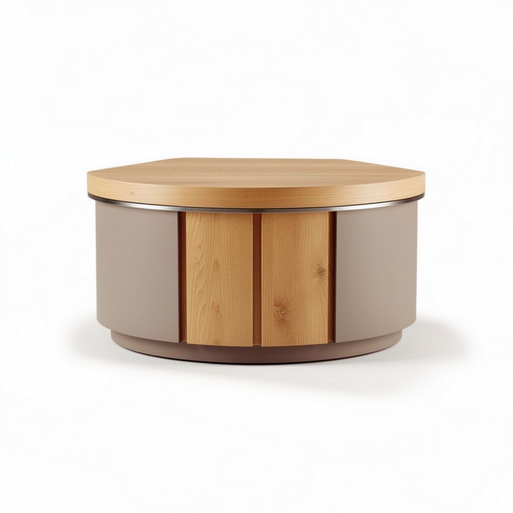 Round Wooden Coffee Table for Living Room Use – Wood and MDF – 60 x 60 x 30cm