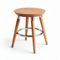 Wooden Round Stool for Seating or Decoration, Made of Bamboo and Metal, 35 x 35 x 45cm