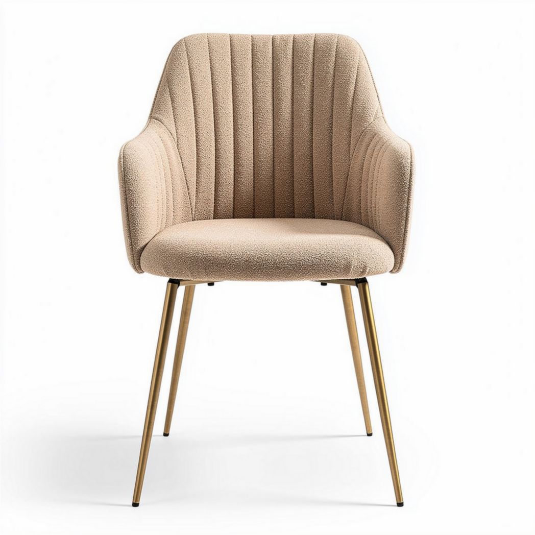 Upholstered Dining Chair for Indoor Use with Metal Legs – 60 x 60 x 85cm