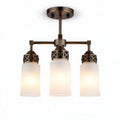 Three-Light Ceiling Fixture – Suitable for Residential Spaces – Metal and Glass Construction – 30 x 60 x 25cm