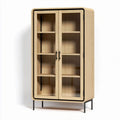 Glass Door Storage Cabinet for Living Room Display – Wood and Metal – 80 x 40 x 180cm