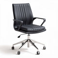 Office Chair with Adjustable Height and Rolling Base – Metal and Faux Leather – 60 x 60 x 100cm