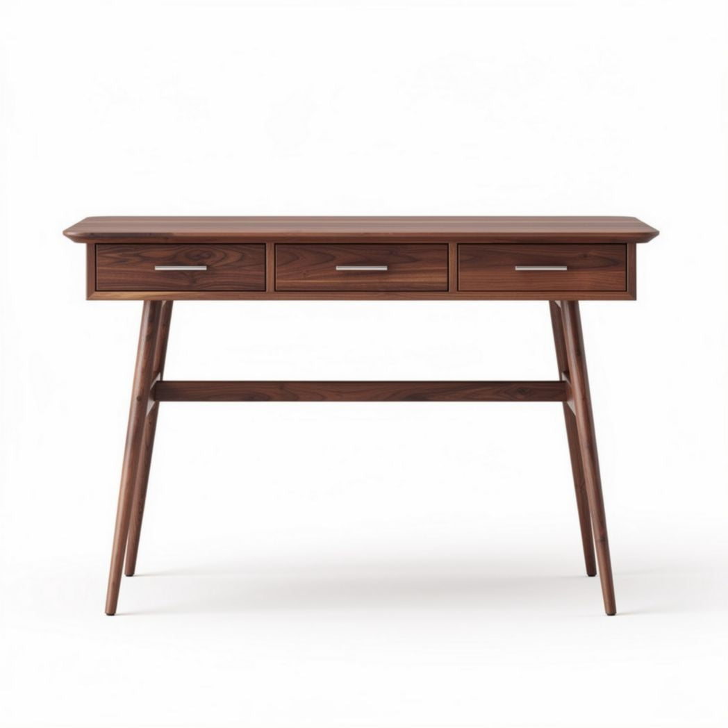 Wooden Writing Desk for Home Office Use, Featuring Three Drawers, Dimensions 120 x 60 x 75cm