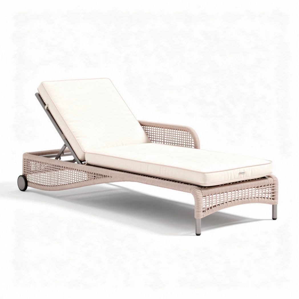 Wicker Outdoor Sun Lounger – Ideal for Patios and Pools, Made of Synthetic Rattan, 190 x 70 x 30cm