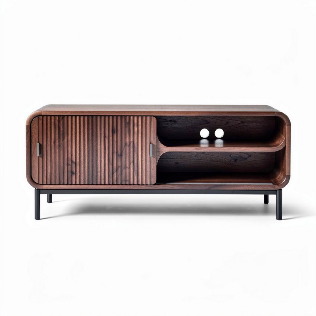 Wooden Media Console for Living Room Organization, Made of MDF and Wood, 120 x 40 x 45cm