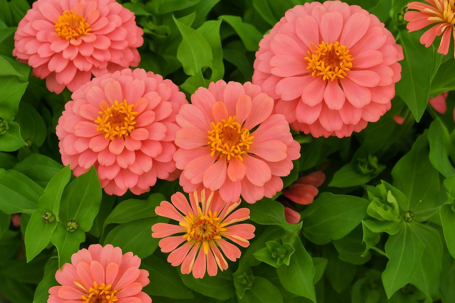 100 Magellan Salmon Zinnia Seeds, Large Coral Blooms, Easy-Grow Annual for Pollinator-Friendly Gardens