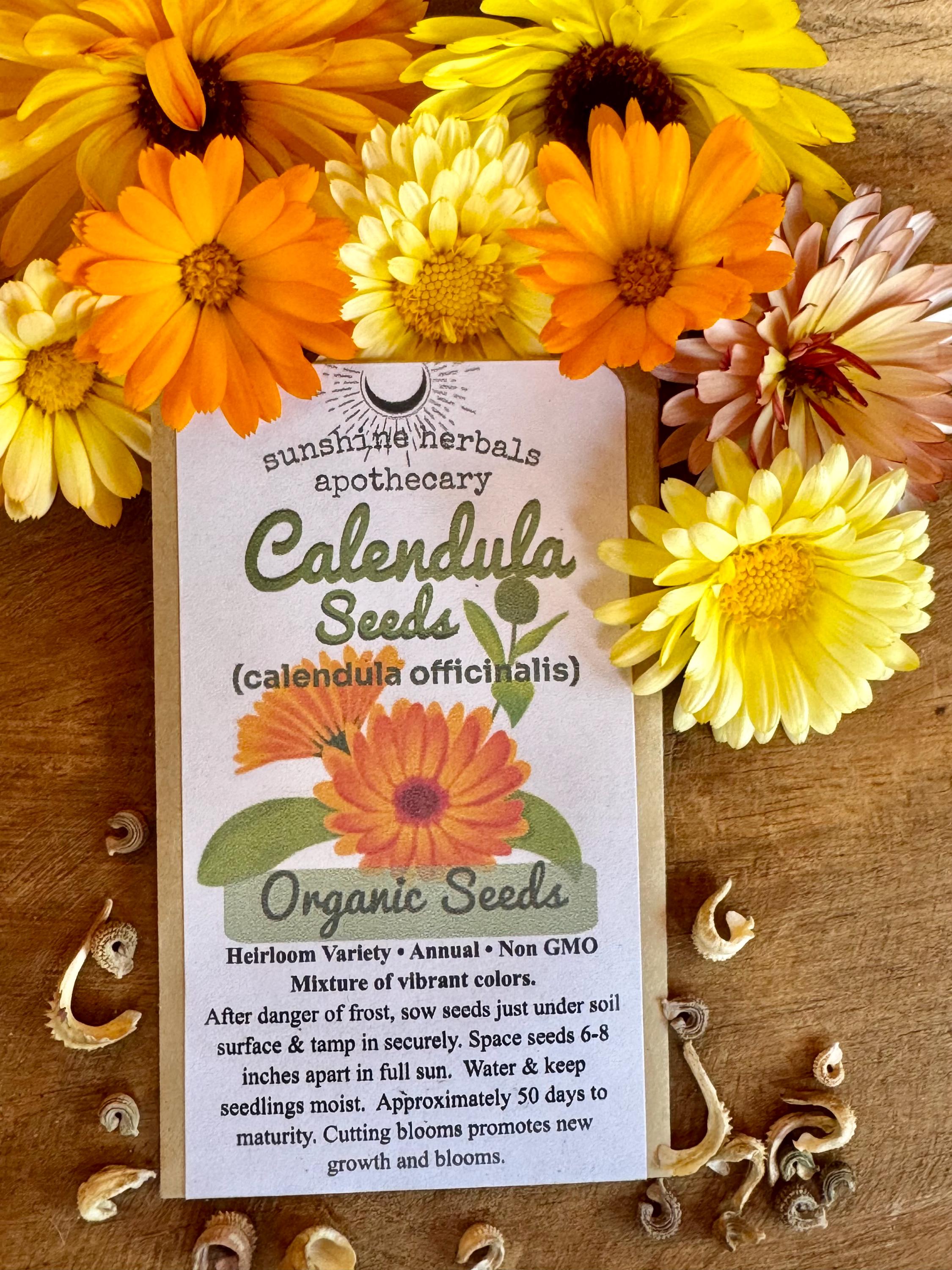 50 Organic Calendula Seeds | Non GMO | Heirloom