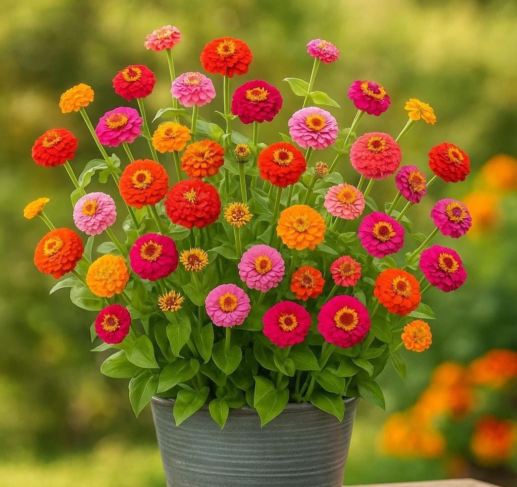 100 Thumbelina (Dwarf) Zinnia Seeds – Compact Blooms, Easy Grow Annual Flower for Garden Planting